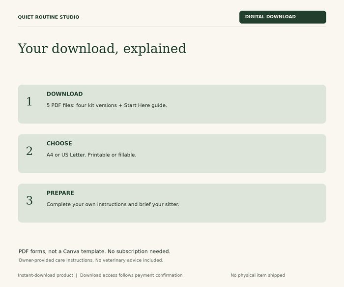 Pet Sitter Instructions Printable, preview 6